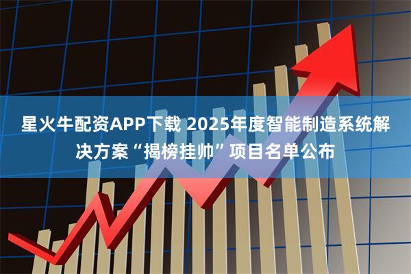 星火牛配资APP下载 2025年度智能制造系统解决方案“揭榜挂帅”项目名单公布